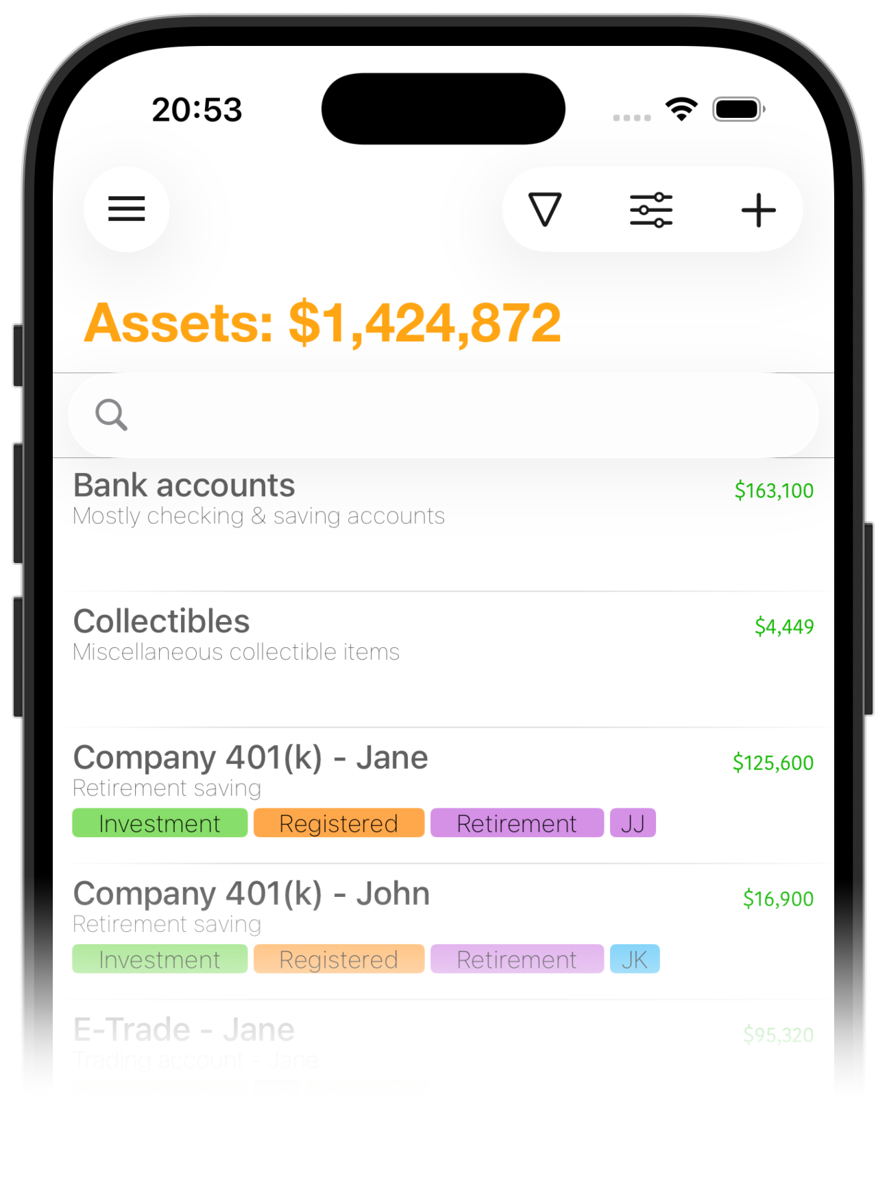 Net Worth assets and liabilities