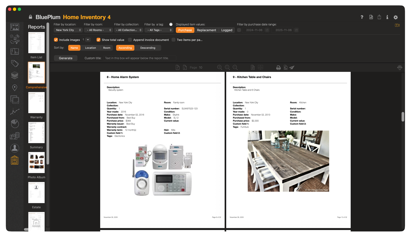 Customizable Reports