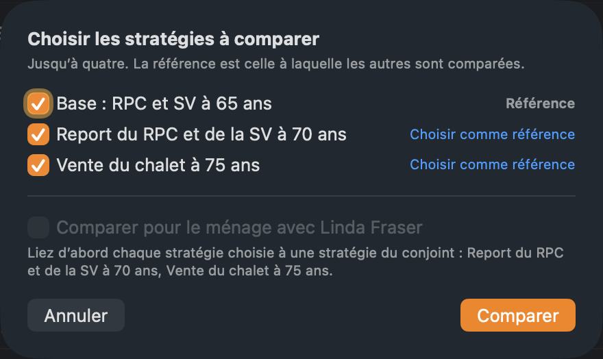 Le choix des stratégies de Graham. Une comparaison en compte de deux à quatre.