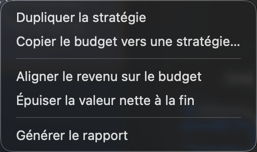Clic droit sur une stratégie.