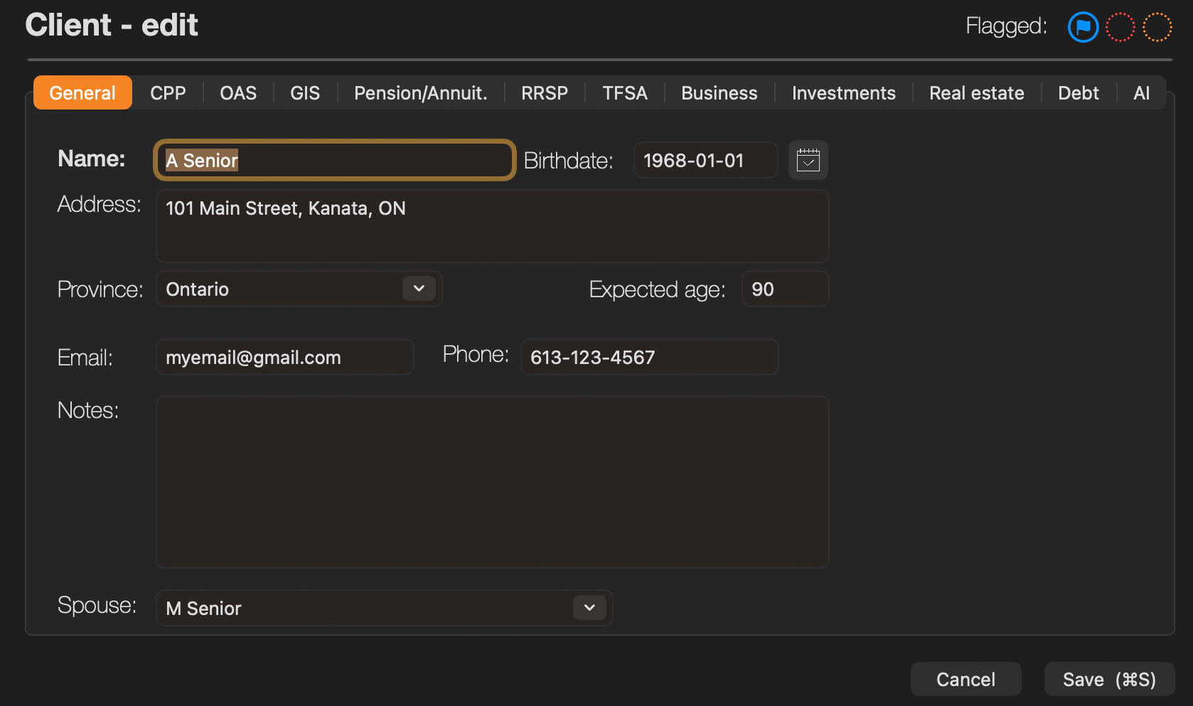 Client info