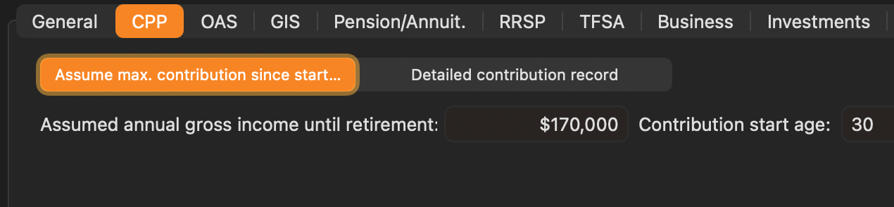 Sources de revenu — CPP