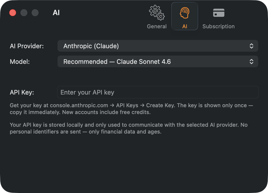The AI pane.